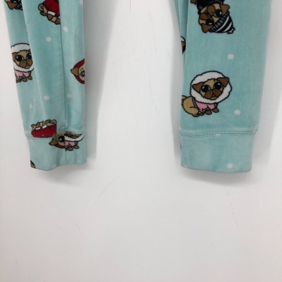 Dog novelty print blue fleece pajama pants snowy winter dogs - Picture 4 of 12